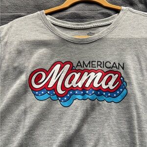 Gray American Mama Graphic Tee